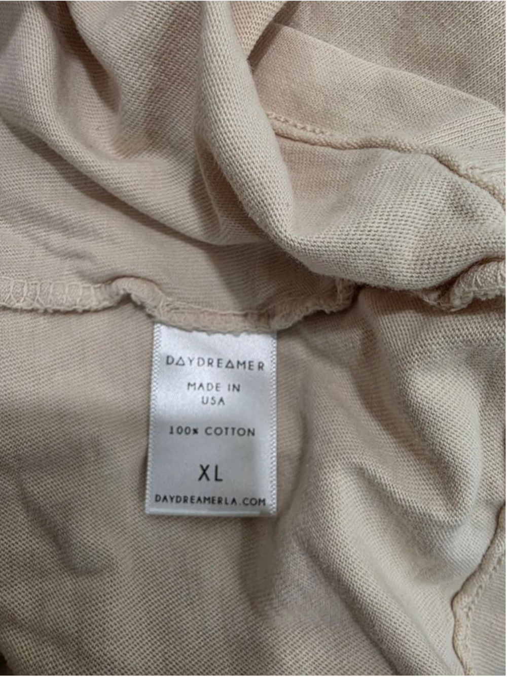 Daydreamer Queen Card Graphic Long Sleeve Tee XL Beige Made in USA Cotton - Picture 2 of 10